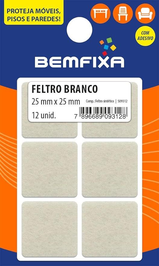 Feltro Ades Quad BR 25X25mm C12 9313 Bemfixa