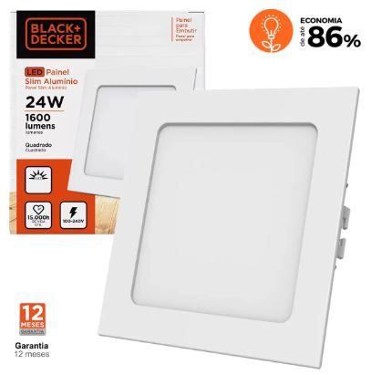 Painel Led 24W Emb Quad 4000K BR Slim B&D