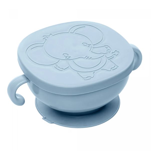 Bowl Com Tampa e Ventosa Baby Elefante Pl...
