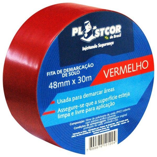 Fita P/ Demarc Vermelha C/ Ades 48mmx30Mt...