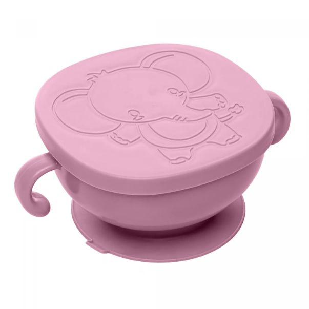 Bowl Com Tampa e Ventosa Baby Elefante Pl...