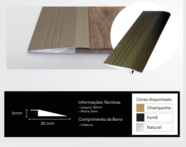 Redutor P/Laminado e Ceramica 5MM 3,0MT N...