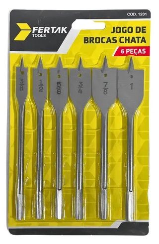 Jogo De Brocas Chata C/6Pcs Fertak